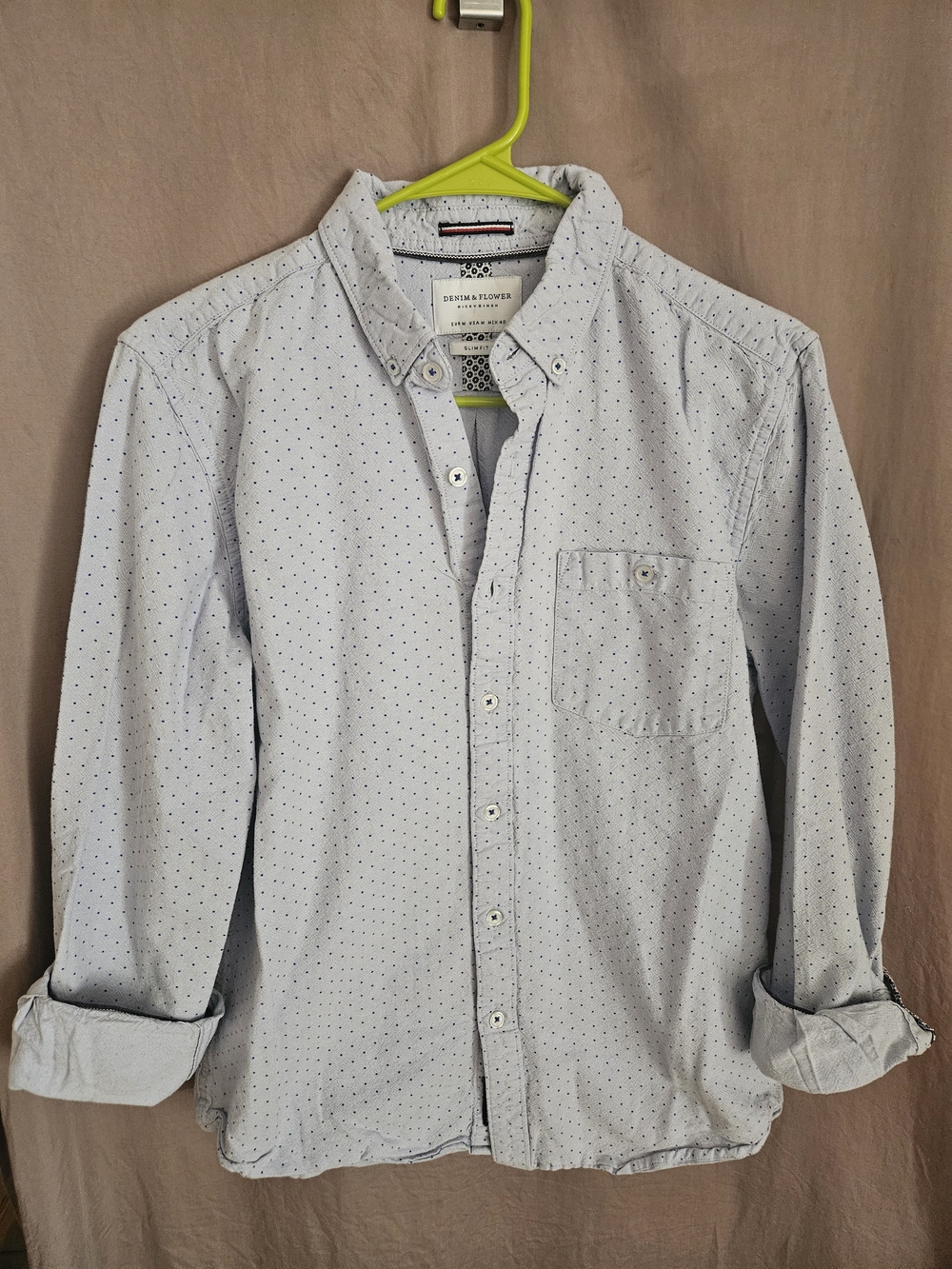Denim & Flower Light Blue Microdot Button-Down Shirt - Men's